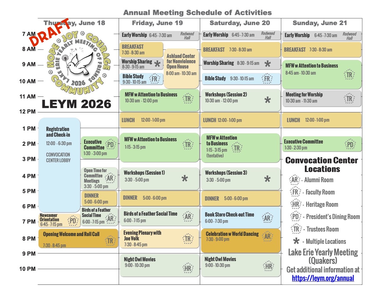 2026 Meeting Schedule