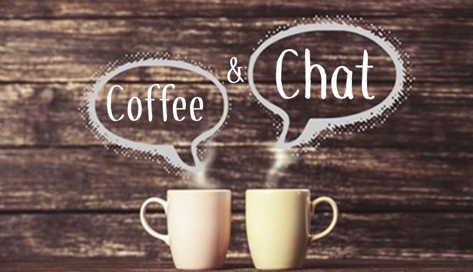 Coffee cups with chat bubbles