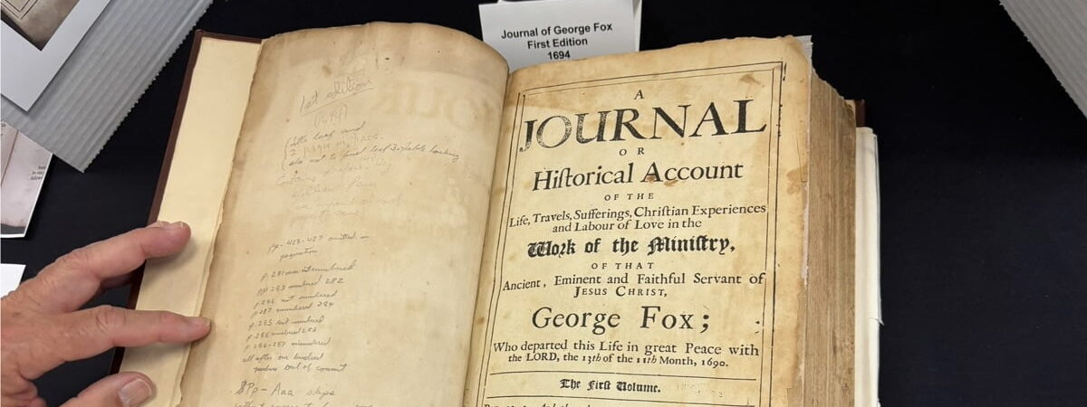 Fox Journal First Edition displayed at LEYM Annual Meeting